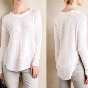 Anthropologie Deletta Bramble Knit White Pullover Sweater